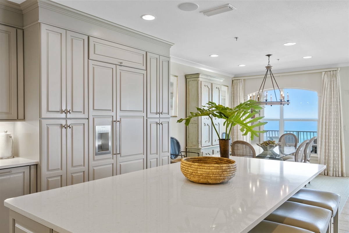 Open Concept Kitchen with 4 Bar Stools