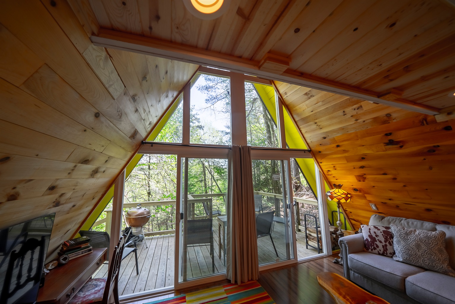 Natural light, wooded views, and a comfortable place to land after a day in the mountains.