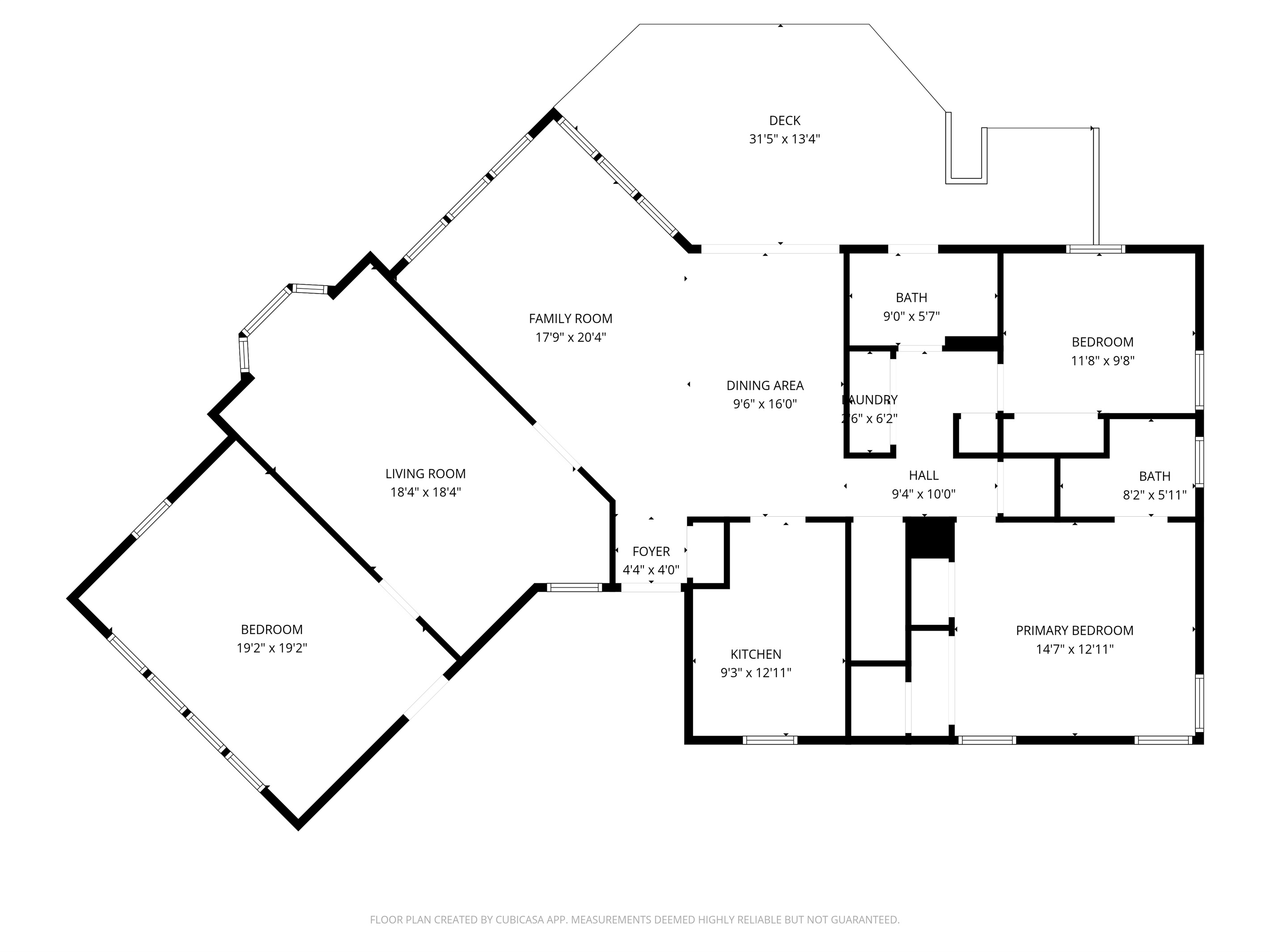 Single-level layout with dual wings to ensure total evening privacy