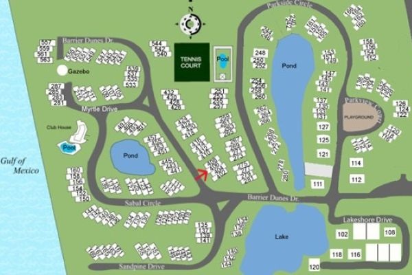 Red arrow indicates location within Barrier Dunes