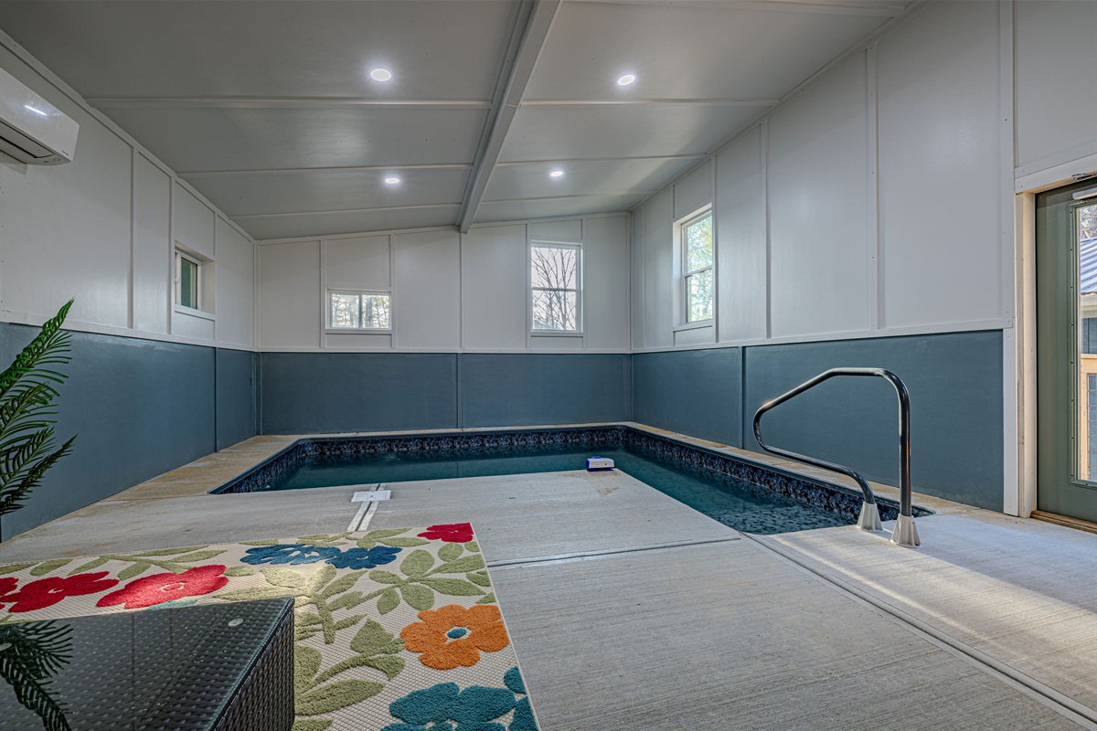 Enjoy a morning swim or an evening soak in complete privacy within this beautifully designed indoor aquatic space.