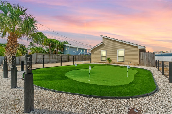 After a sun soaked day at the beach, come home and let the games begin with 5 hole mini golf!