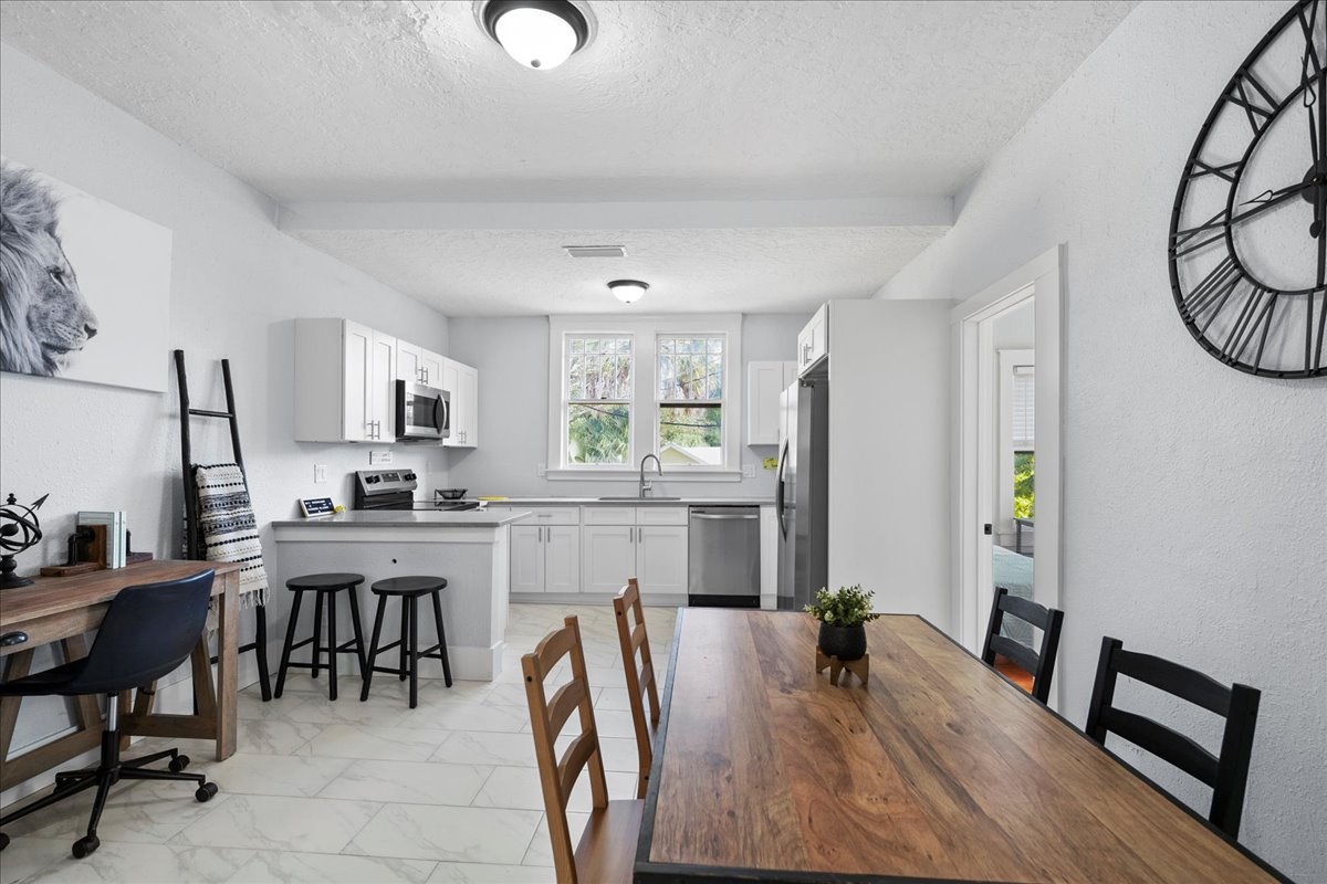Open concept kitchen and living area