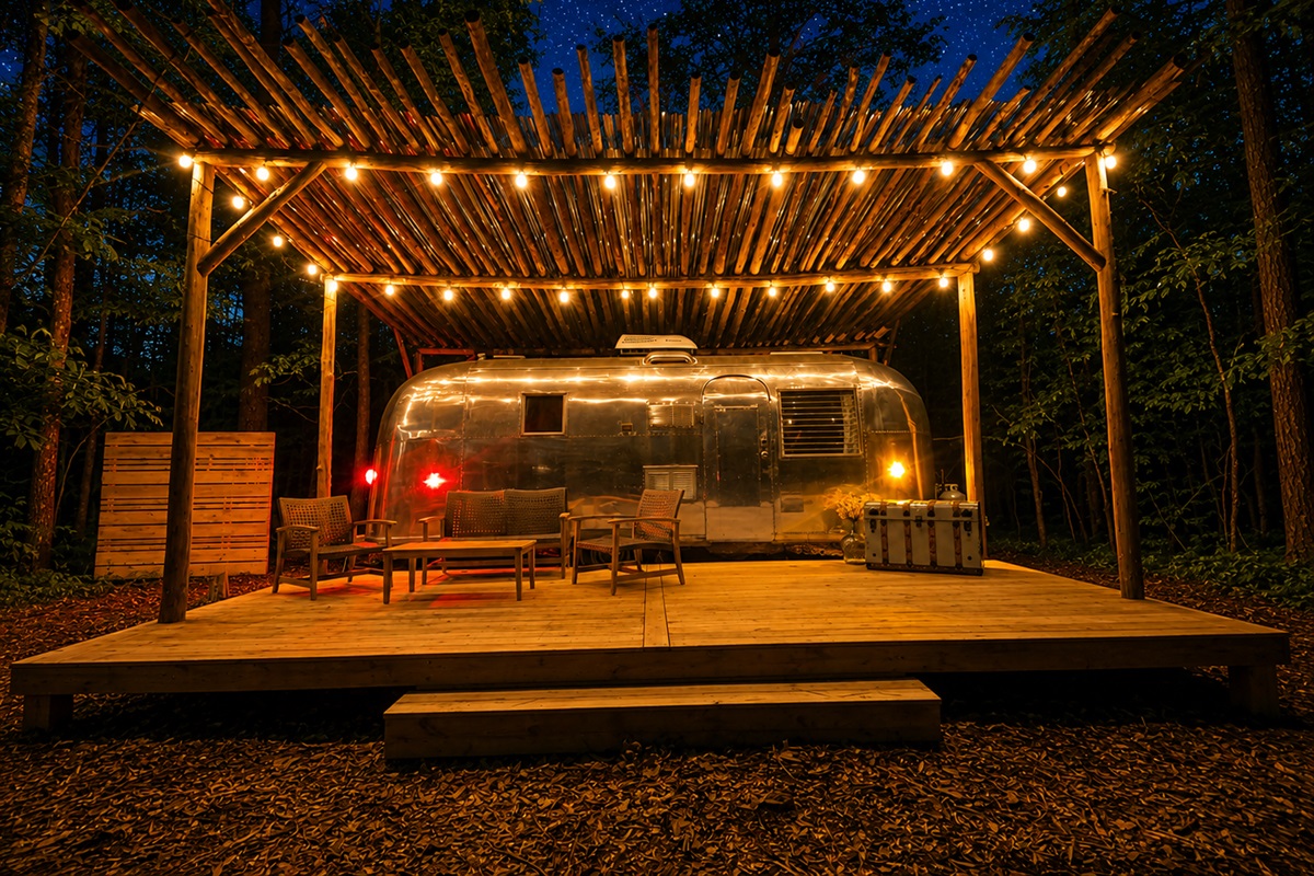 Airstream at night