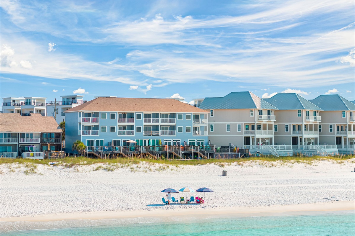 Your Gulf-front escape: Cast A Waves is 1 of just 5 exclusive townhomes sharing this private beach access & amenities.