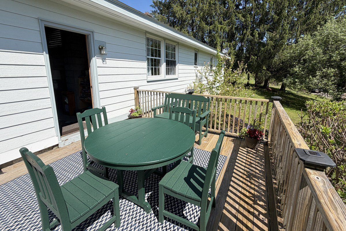 Rear deck off garage game room