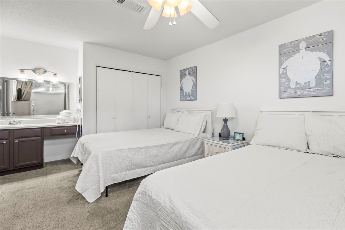 Upstairs bedroom two beds