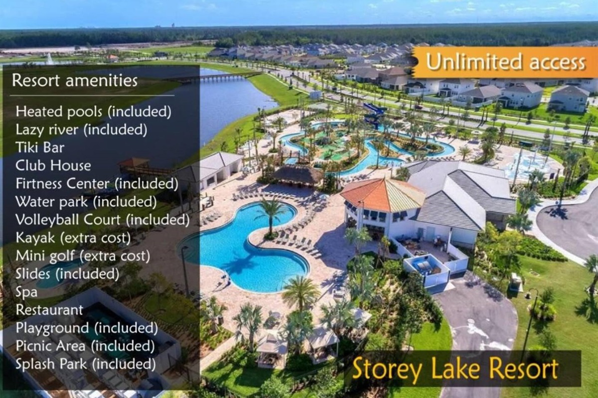 You have free access to the water park, including two water slides, lazy river, and more :)