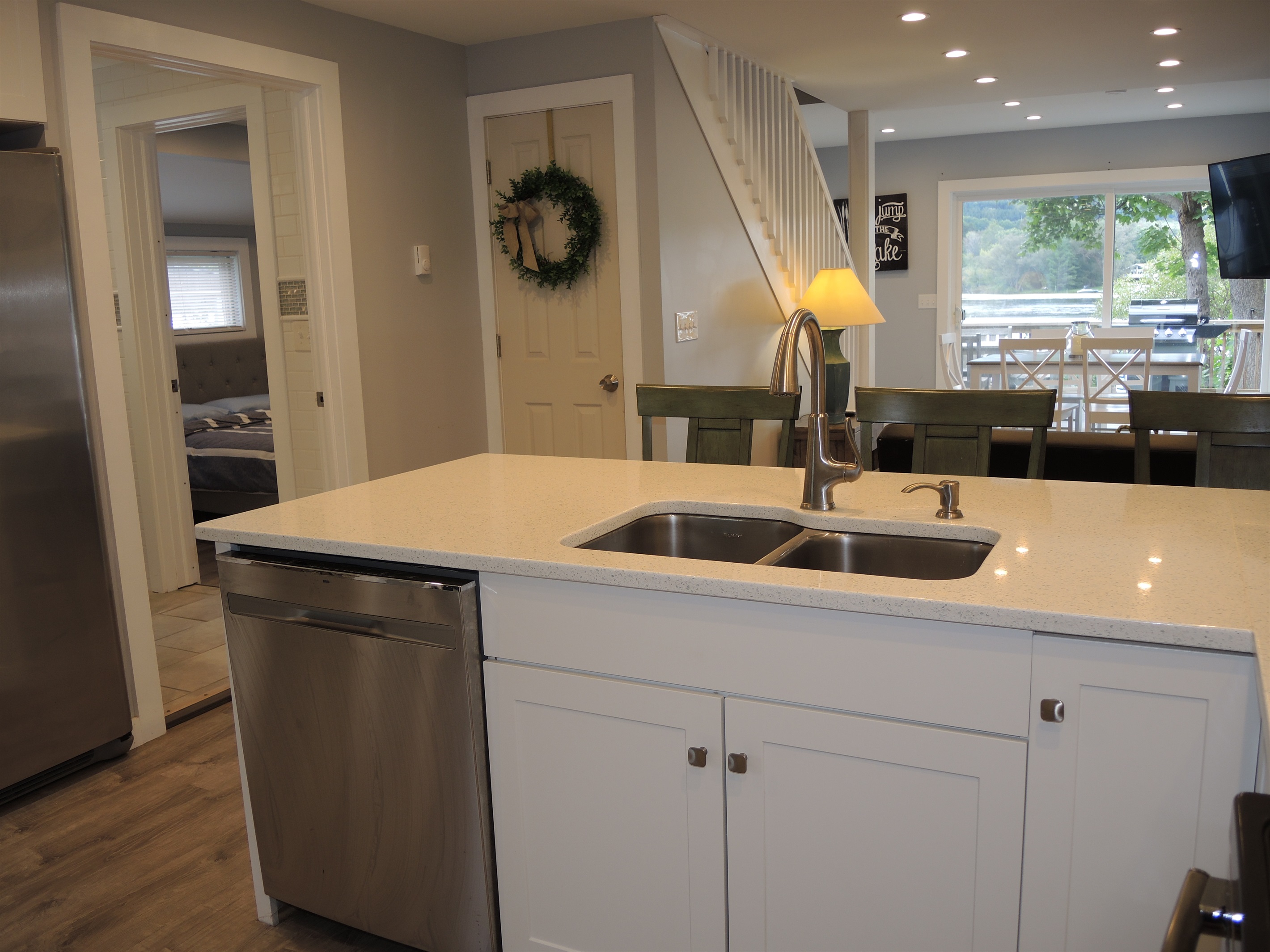 Enjoy the water view from the kitchen