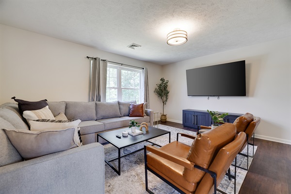 Watch your favorite show on the large smart TV.