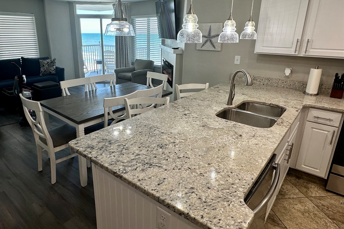 Amazing ocean view from the full kitchen.
