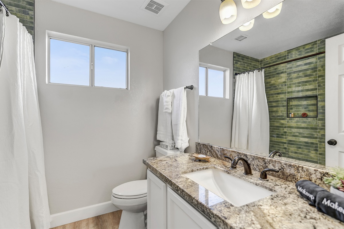 Updated bath/shower and vanity