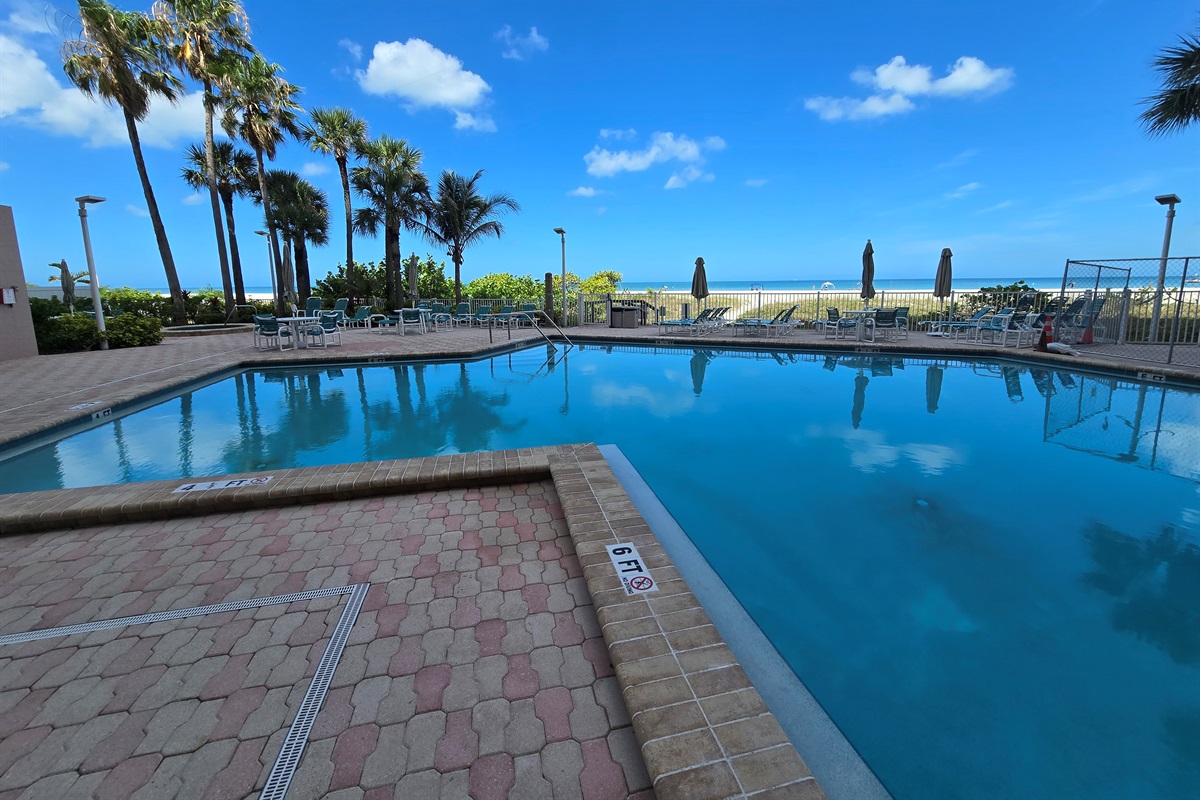 Waterfront heated pool and spa