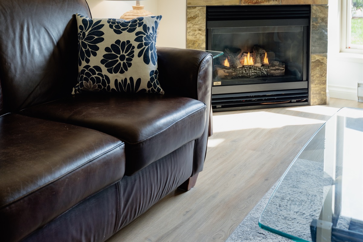 Unit A. Streaming TV. Natural Gas fireplace. Double Glass doors to a private covered deck. AC Unit. Queen sofa pull-out plus ample comfortable seating.
