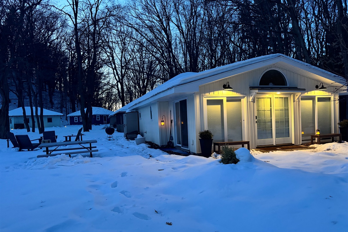 Solo stove and all season chairs are available for use even in the winter. Do some hiking and then enjoy a fire in the side yard.