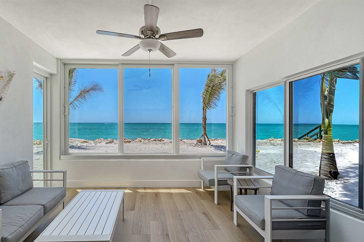 Stunning first floor condo view of the beach & Gulf