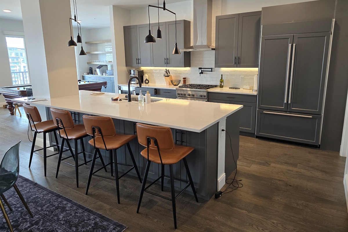 Kitchen with open floor plan - counter seating for 4
