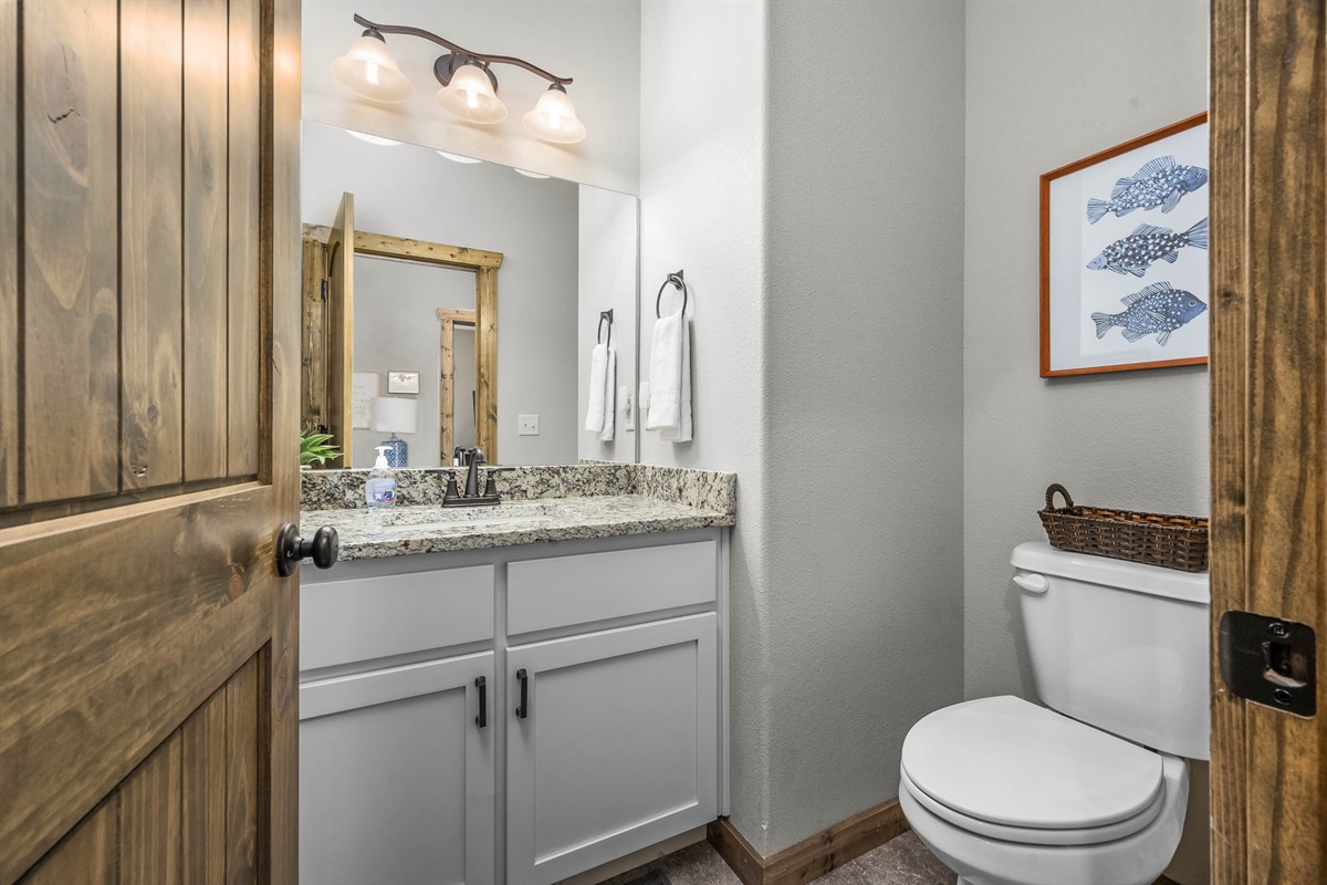 Half bath for upper floor main use