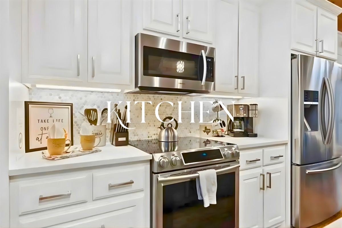 Modern amenities meet homestyle cooking in this beautifully designed kitchen, making it a chef's paradise.