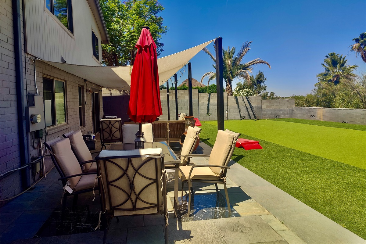 Back yard dining table
