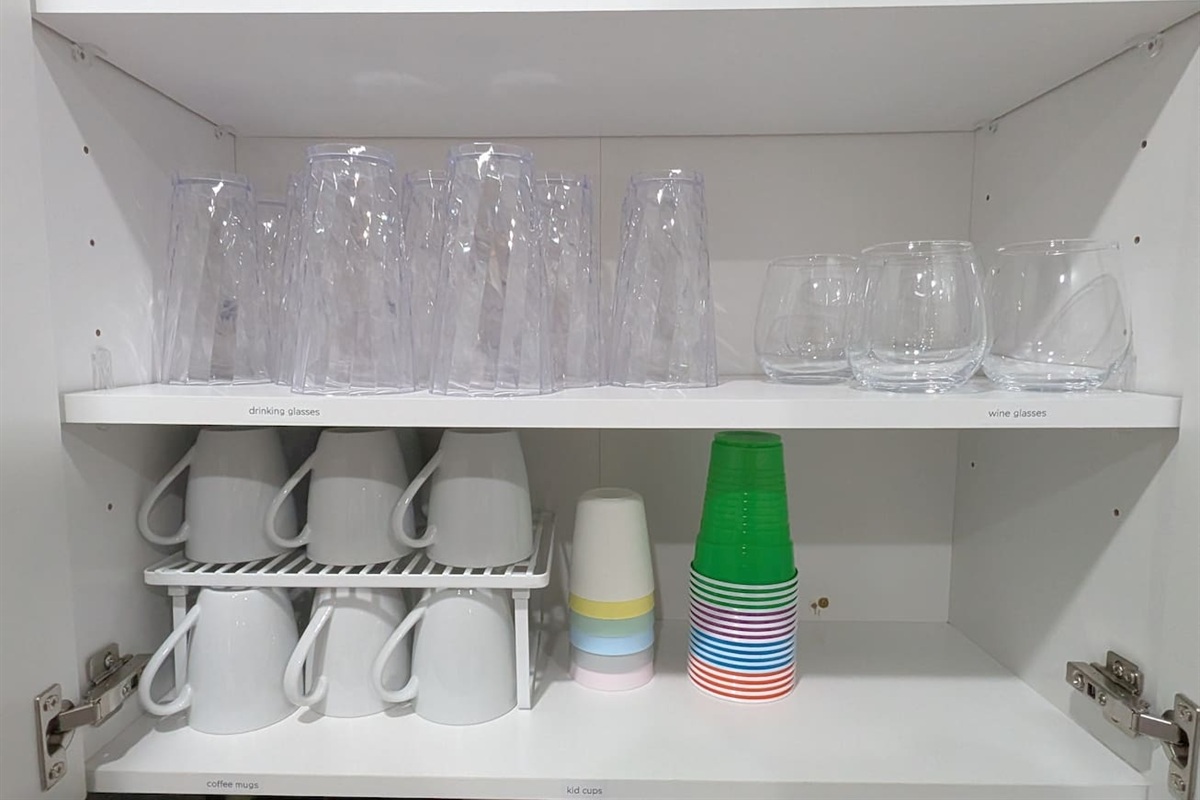 Coffee mugs, drinking cups, kid cups, and stemless wine glasses are available. 