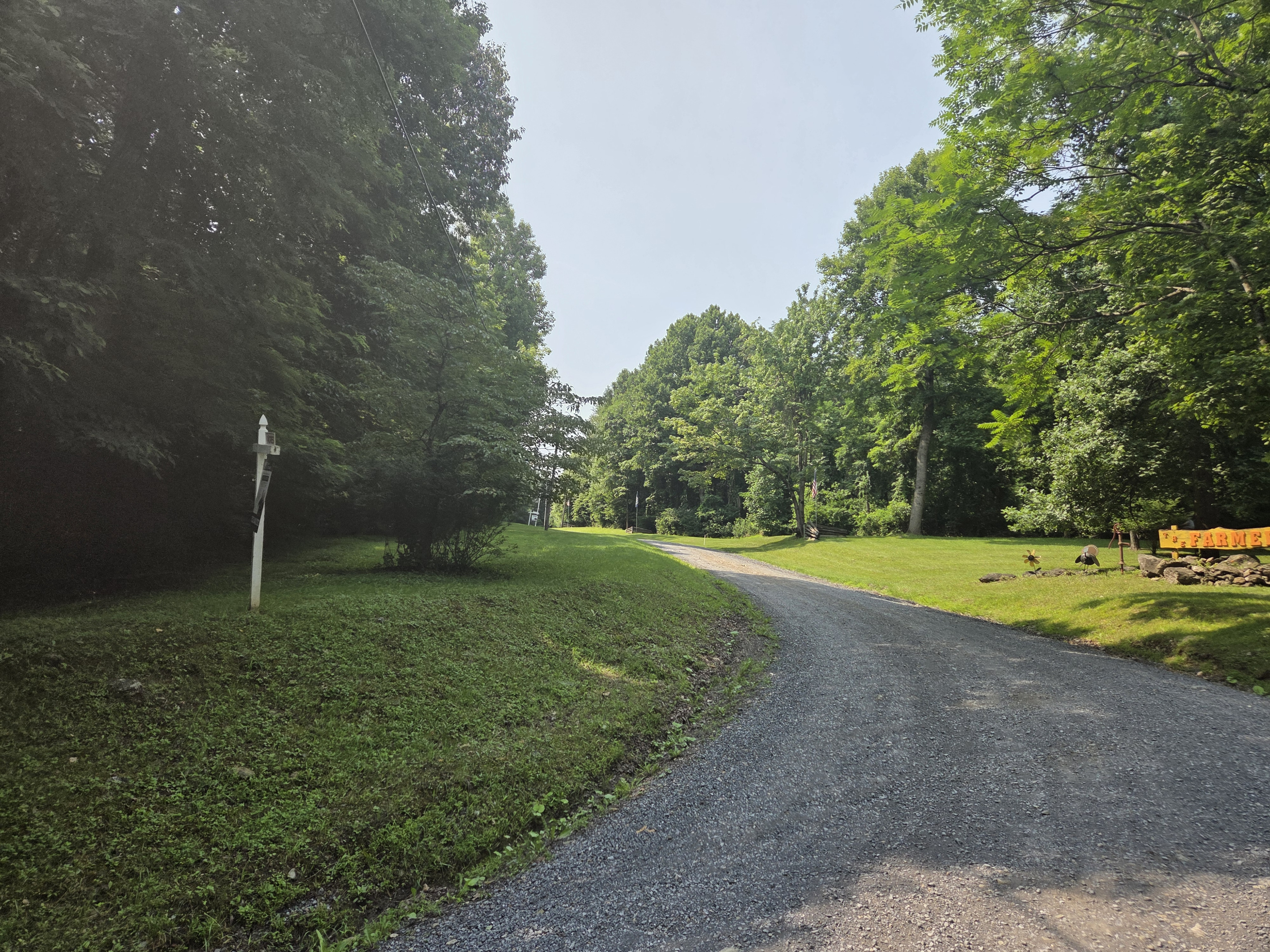 Cabin access road. Please note that the property is reached by a mountain gravel road with curves and varying grades.