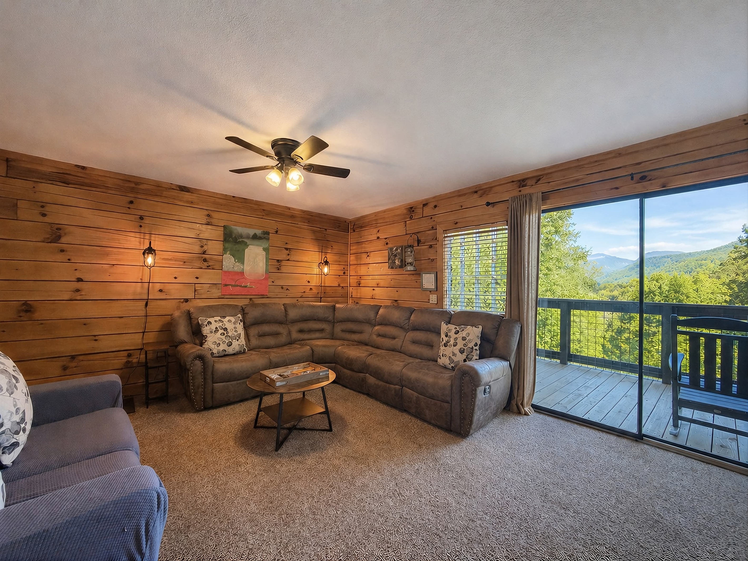 You will love the views from the living room. The morning fog rolling through the valley below revealing the mountains is a favorite!