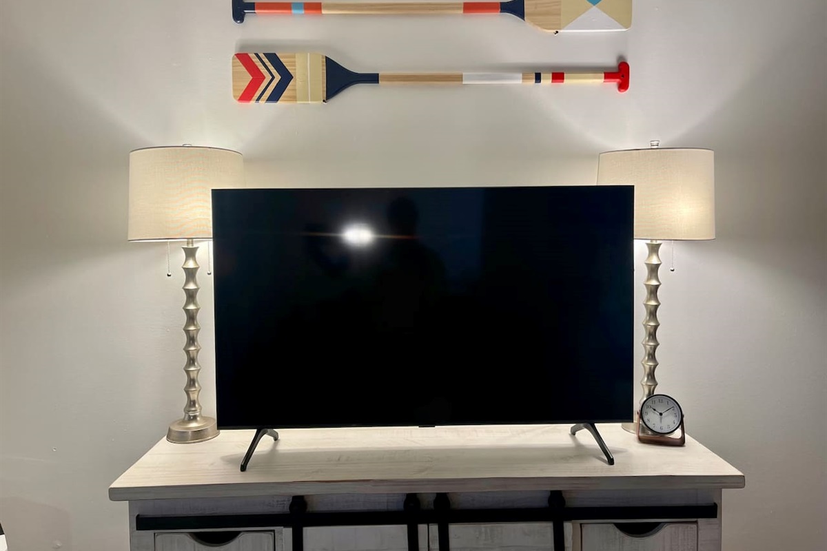 Custom painting oars with 55" smart tv.
