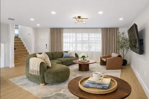 Spacious living room perfect for movie nights and family gatherings