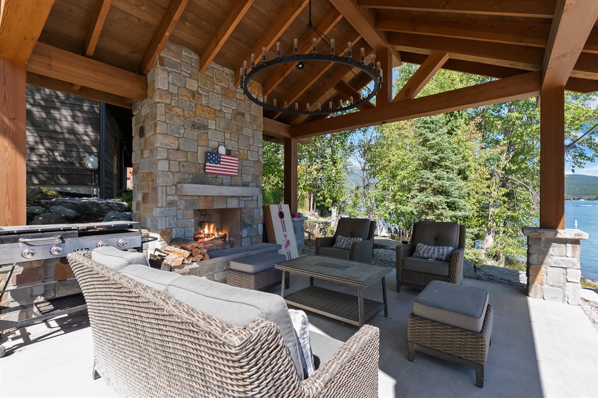 Gazebo with grill and fire place