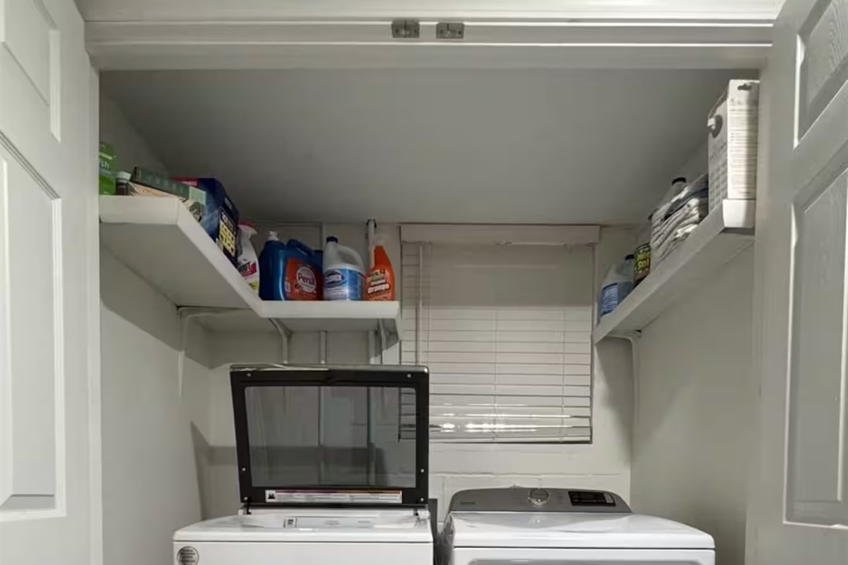 Run a load mid-trip in the in-unit laundry — pack light and come home with clean clothes.