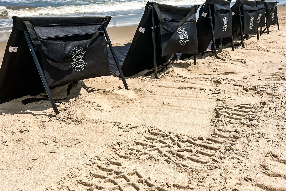 Beach chairs and loungers provided