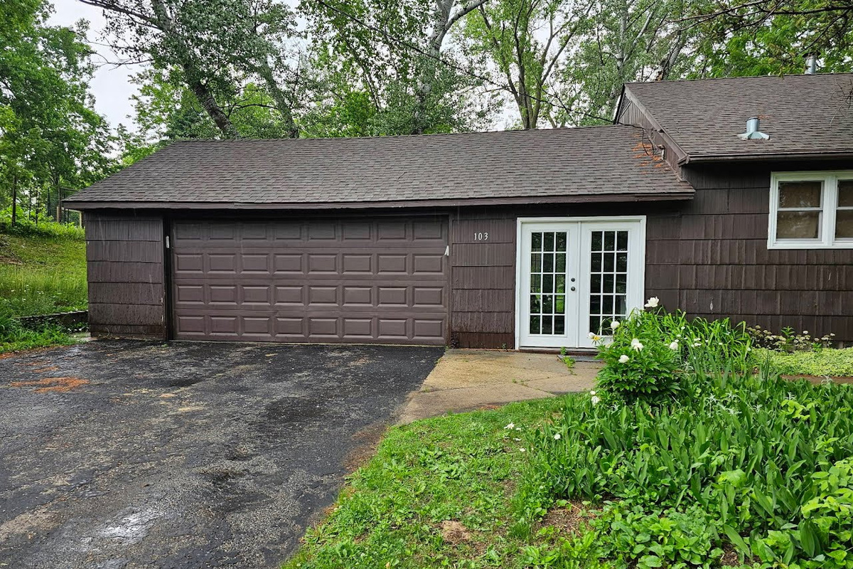 Two car garage and driveway