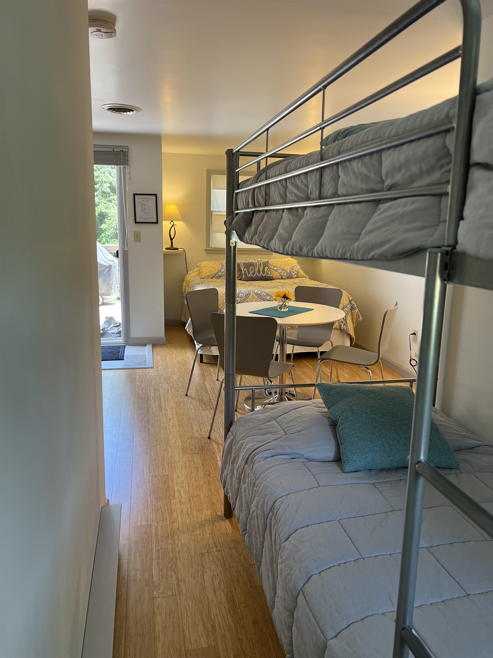 Dining and bedding for 4