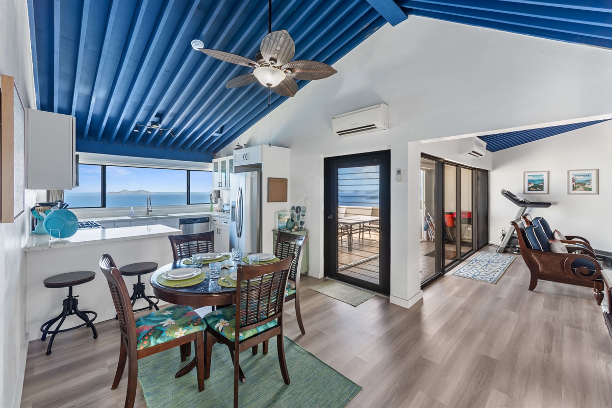 Island-inspired dining with a backdrop of endless blue skies and turquoise seas.