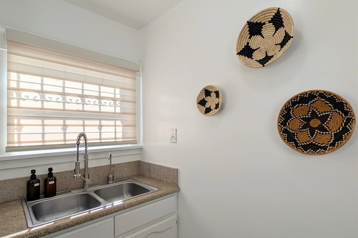 Bright, well-equipped kitchen for home-cooked meals and morning coffee.