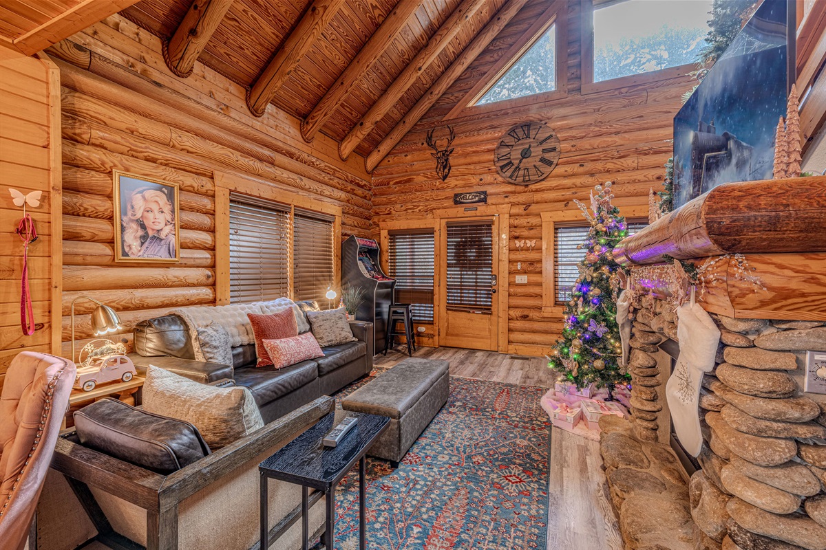 Christmas lights + cabin nights