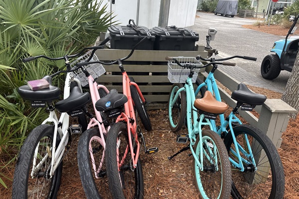 5 Cruiser Bikes Included – Explore WaterColor & 30A with Ease