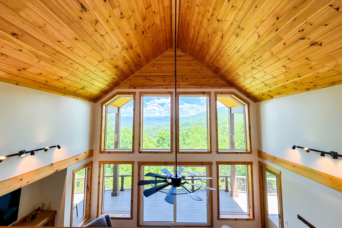 The loft overlooking the living room