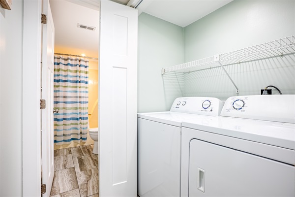Full sized washer and dryer for your convenience