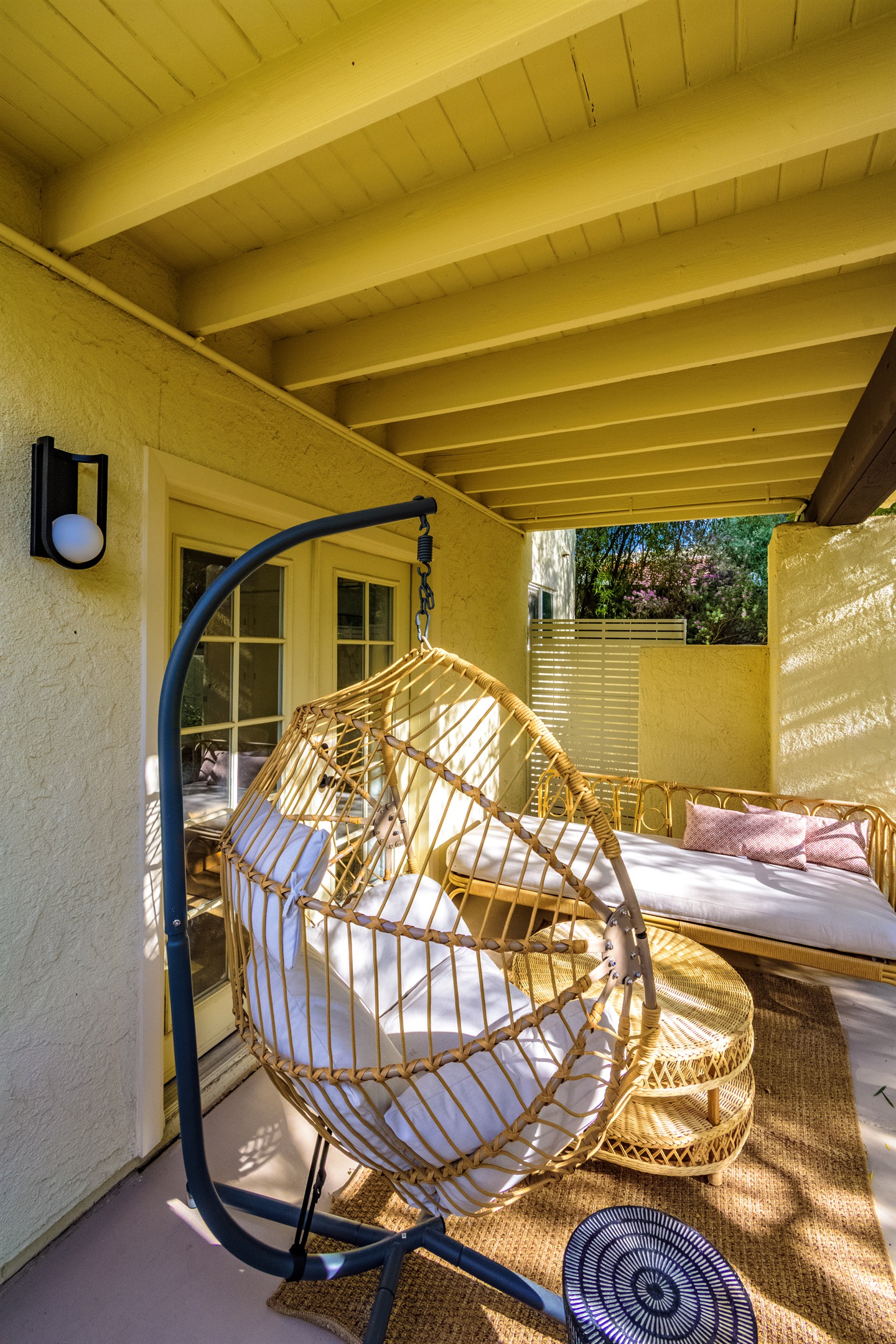Master Patio with Swing Chair and Chaise