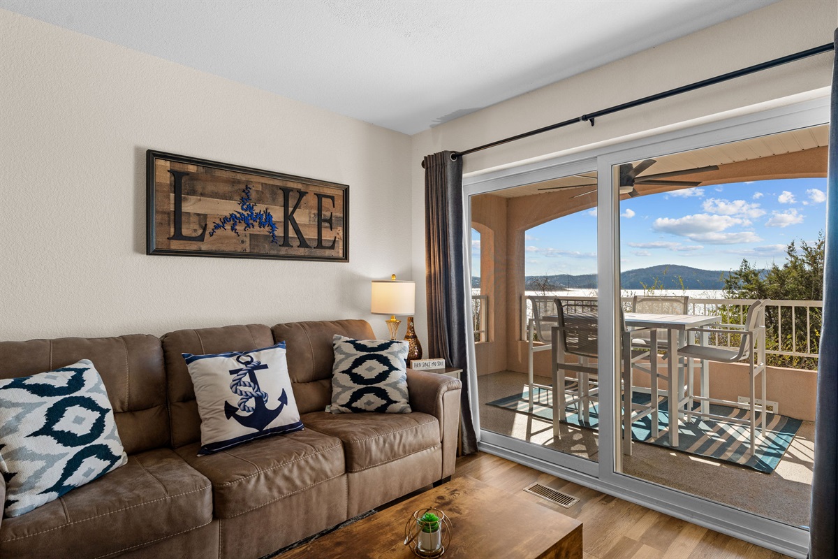 Lake views from the living area.