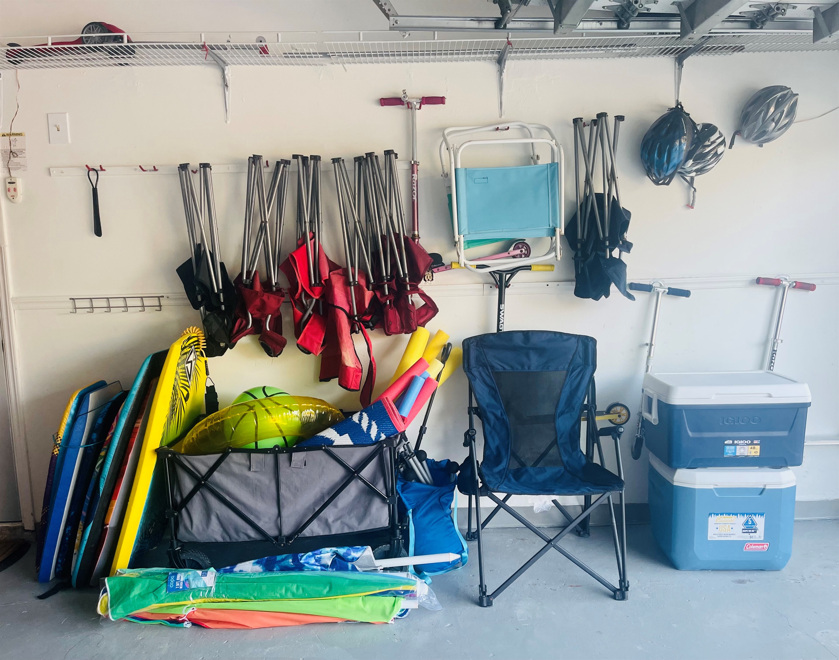 Beach chairs, umbrellas, towels, coolers, scooters, baby equipment and more.