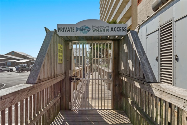 Public beach private access- this is a gate intended only for Laketown Wharf resort guests to use. 