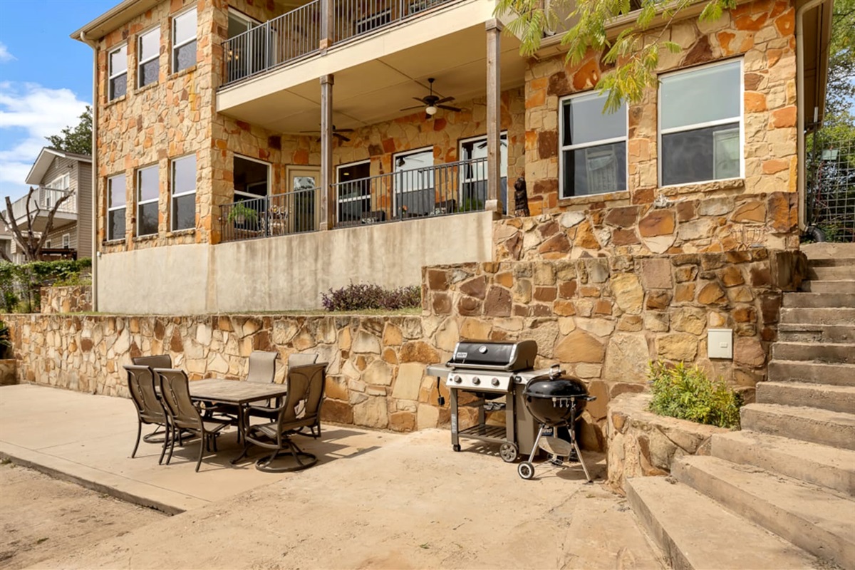 Patio grilling and dining area