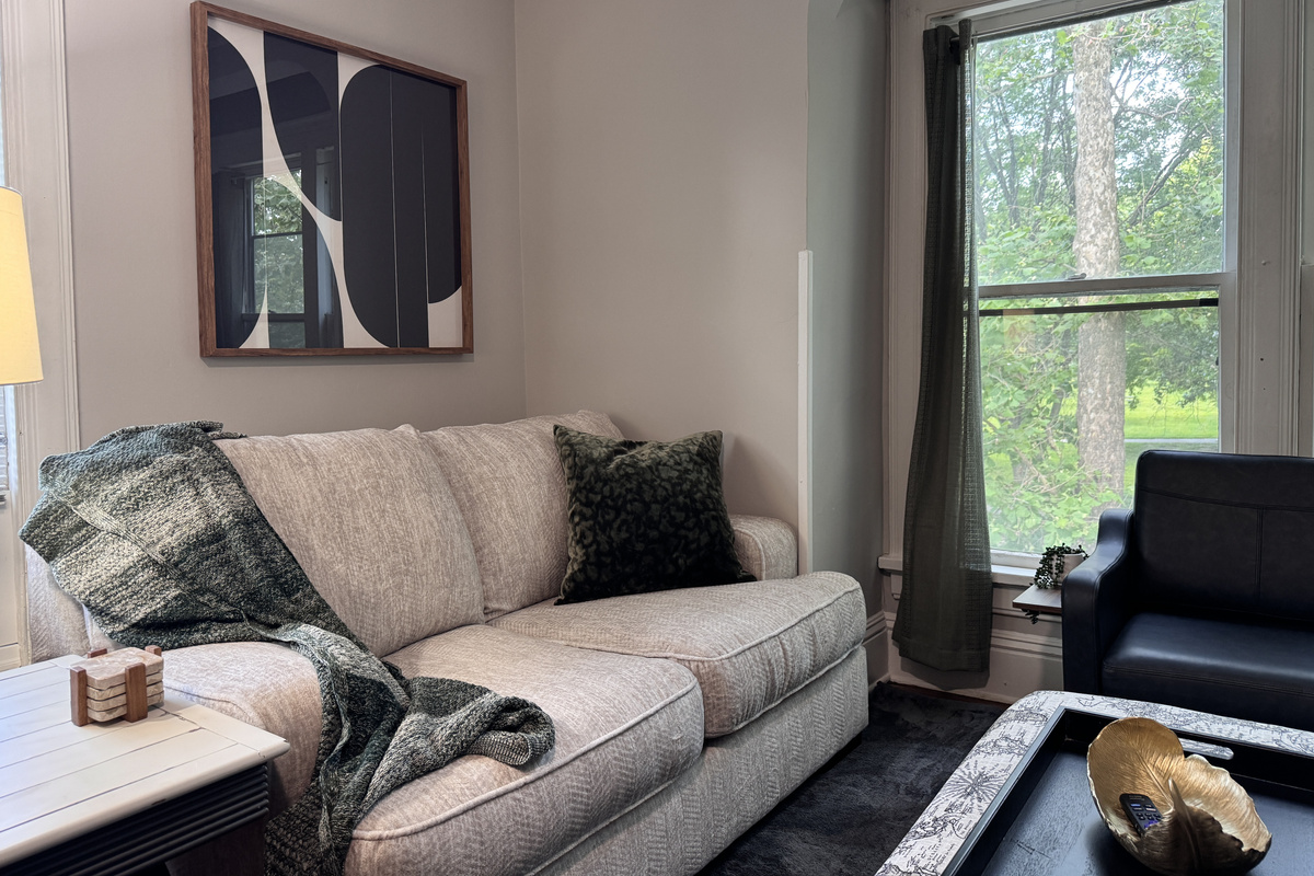 Quality, comfortable furnishings to relax and enjoy the park views or a movie.