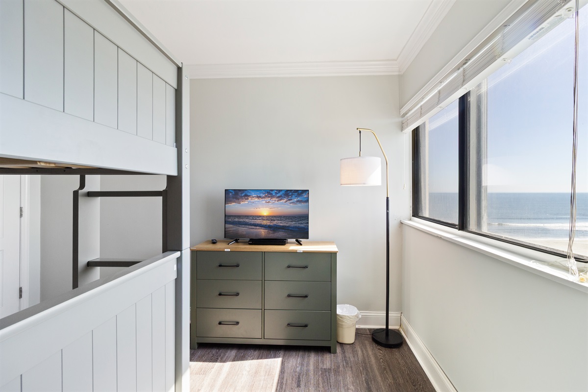 Bedroom 3 - Full bunk bed setup with smart tv