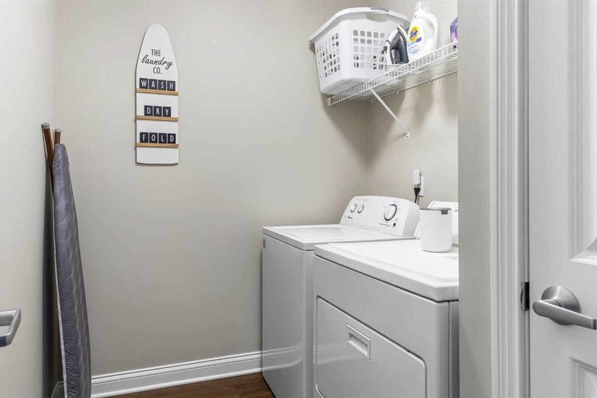 Laundry room on 3rd floor with full size washer & dryer