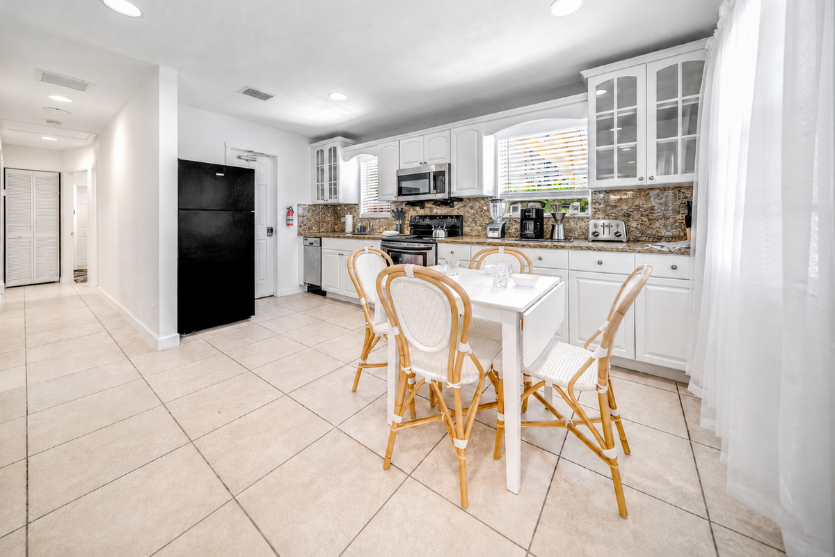 Dining area and kitchen