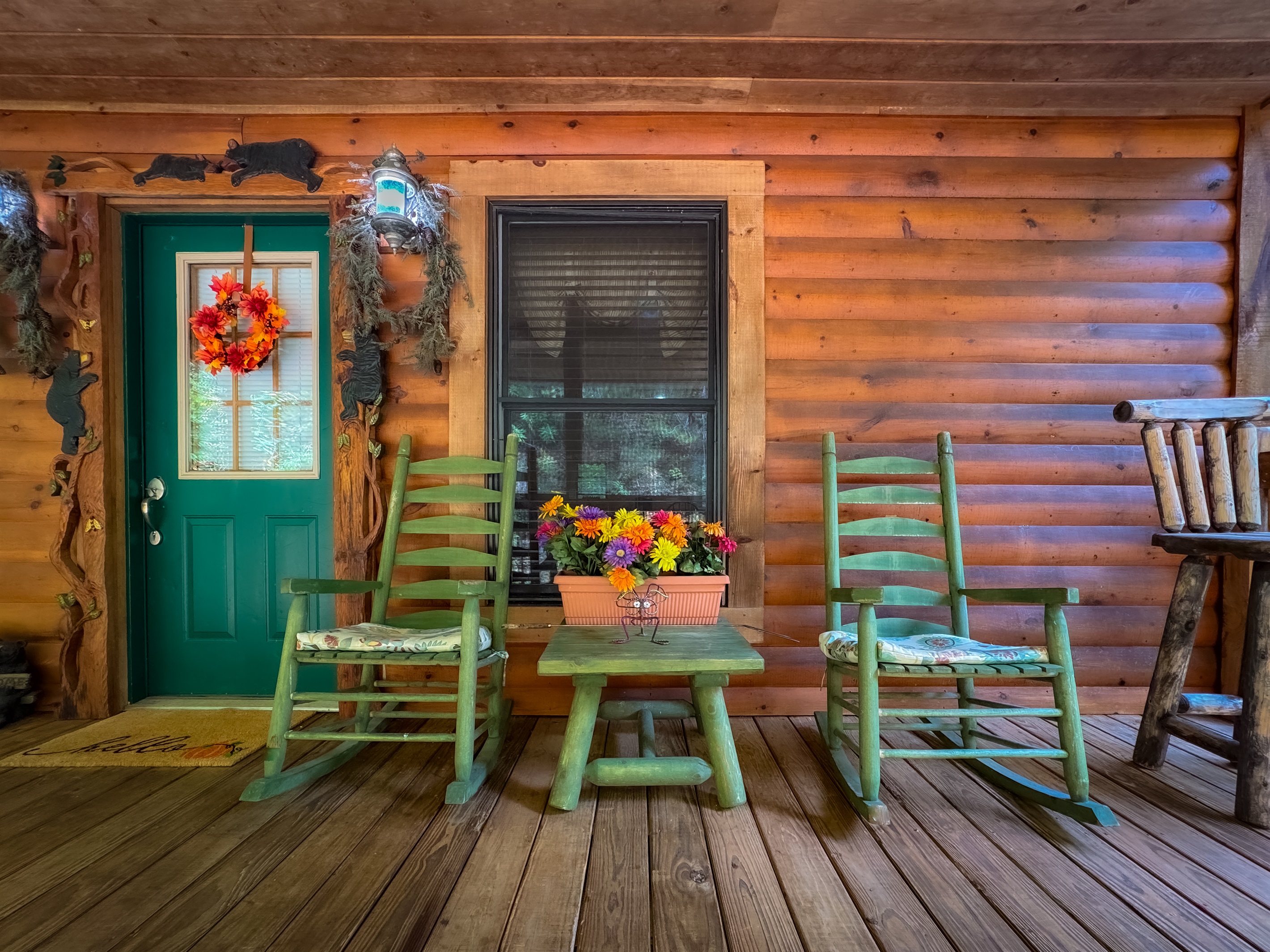 Sittin' on the front porch is a traditional Southern past-time and there is no better place to do it than our secluded mountain cabin with forest views!